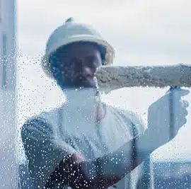 an expert giving window cleaning services